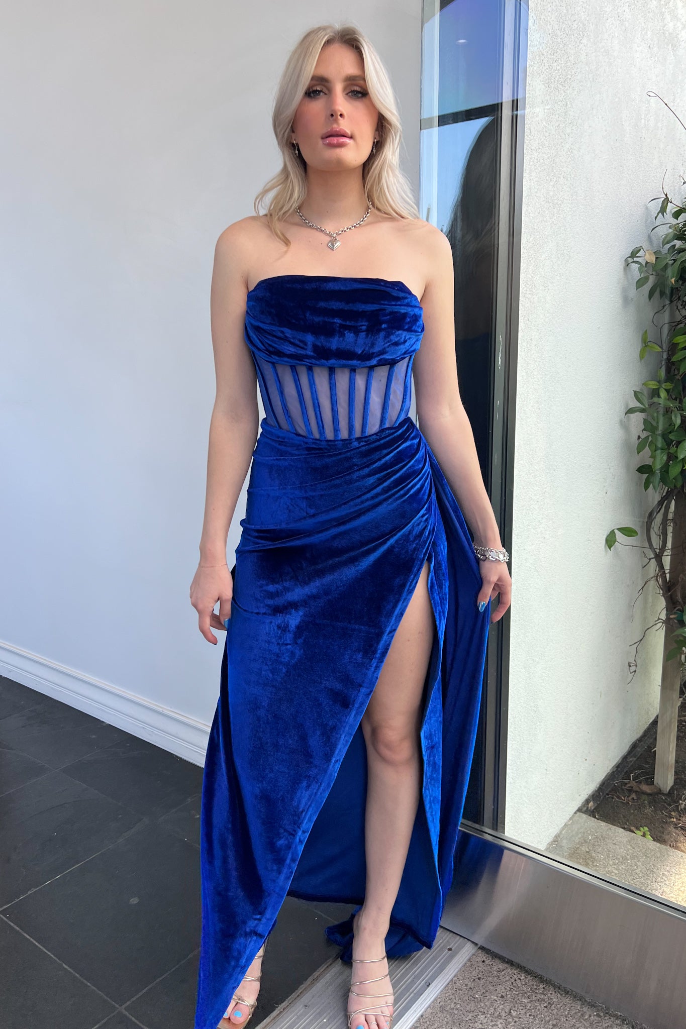 At The Met Dress-Royal Blue