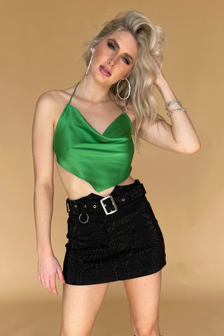 80's Chick Denim Shorts-Green