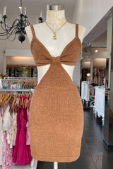 Tulum Mini Dress-Brown