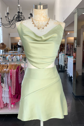 Monet Mini Dress-Iceburg Green