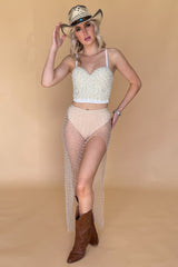 Luna Pearl Maxi Skirt-Nude