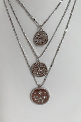 Mayan Stars Necklace-Silver