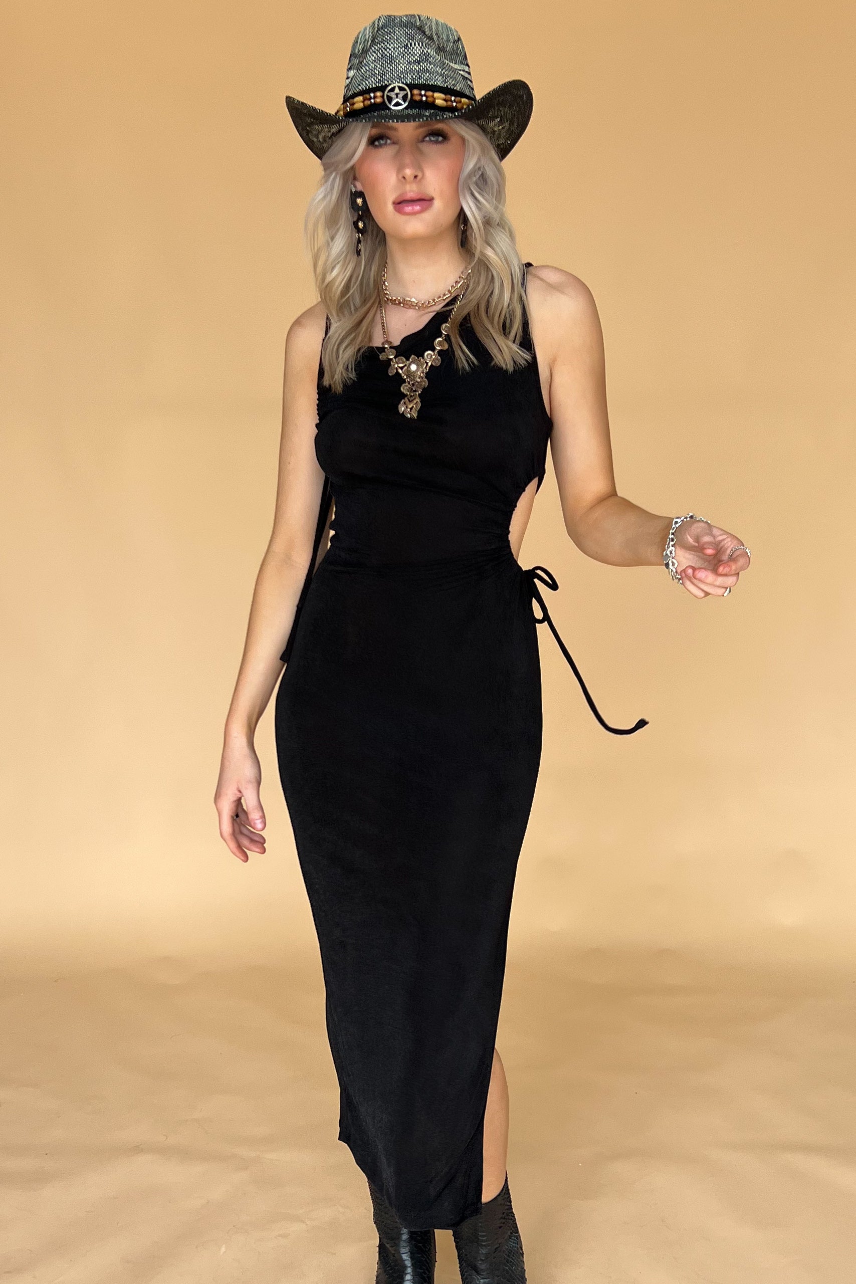 Catavina Midi Dress-Black