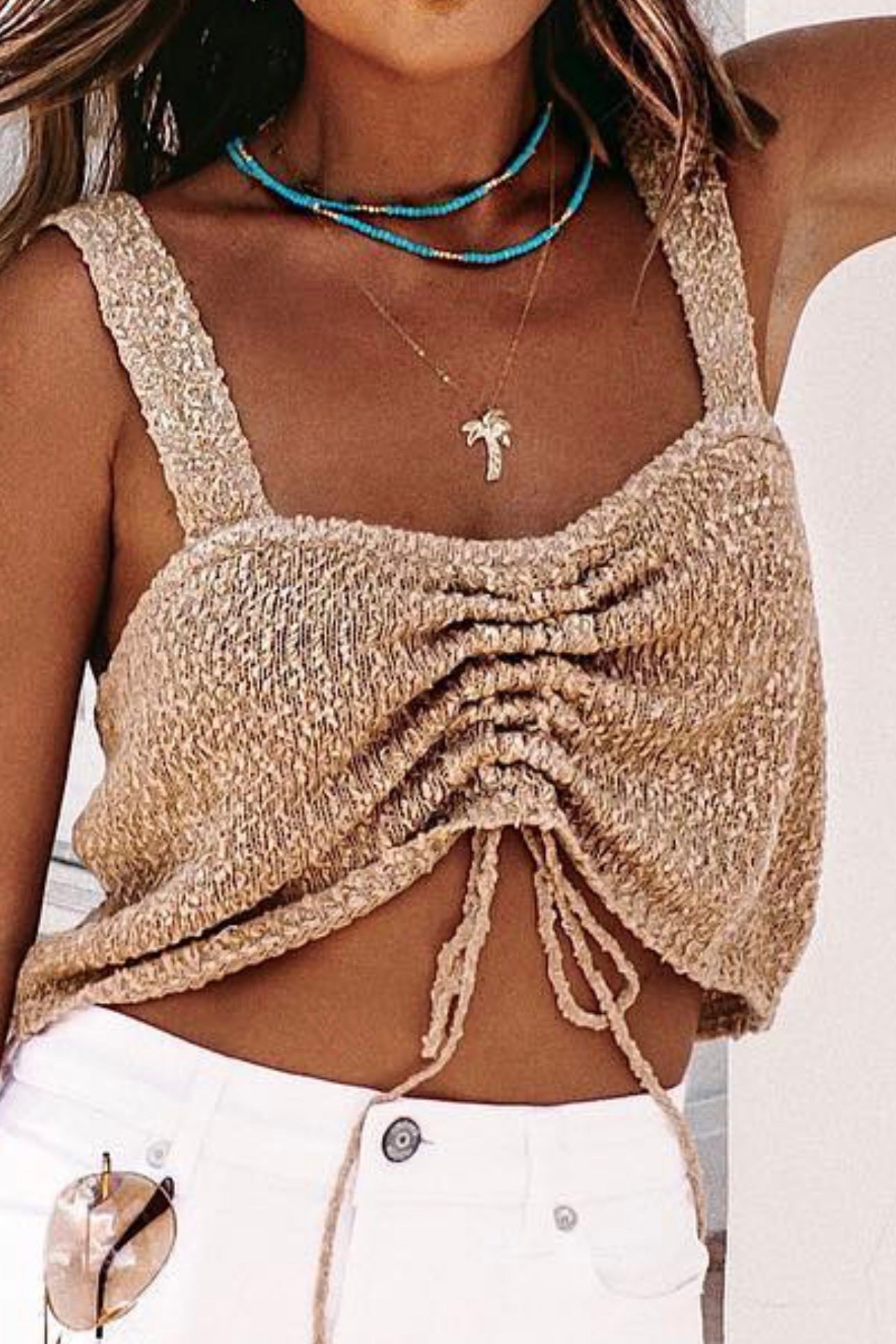 Holding On Sweater Top-Brown