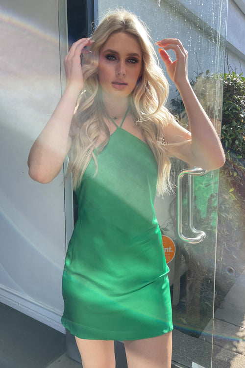 Alba Mini Dress-Green