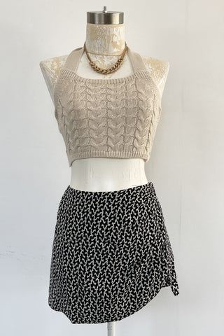 Candace Skirt-Brown +Ivory