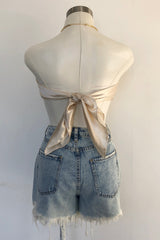 Top Down Scarf Top-Cream
