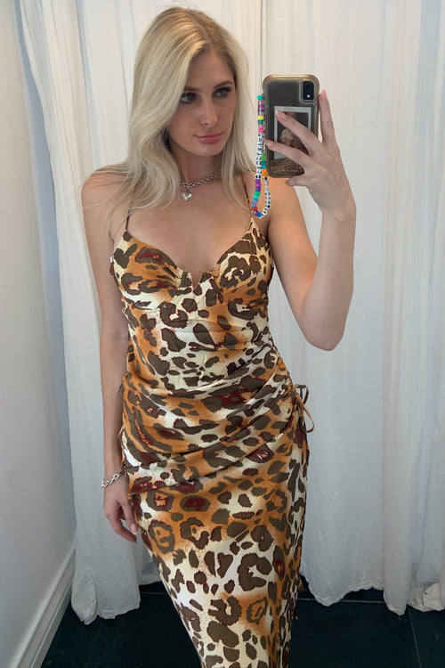 Mendes Dress-Orange Leopard