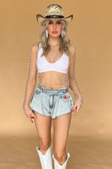 Alabama Flare Denim Shorts-Acid