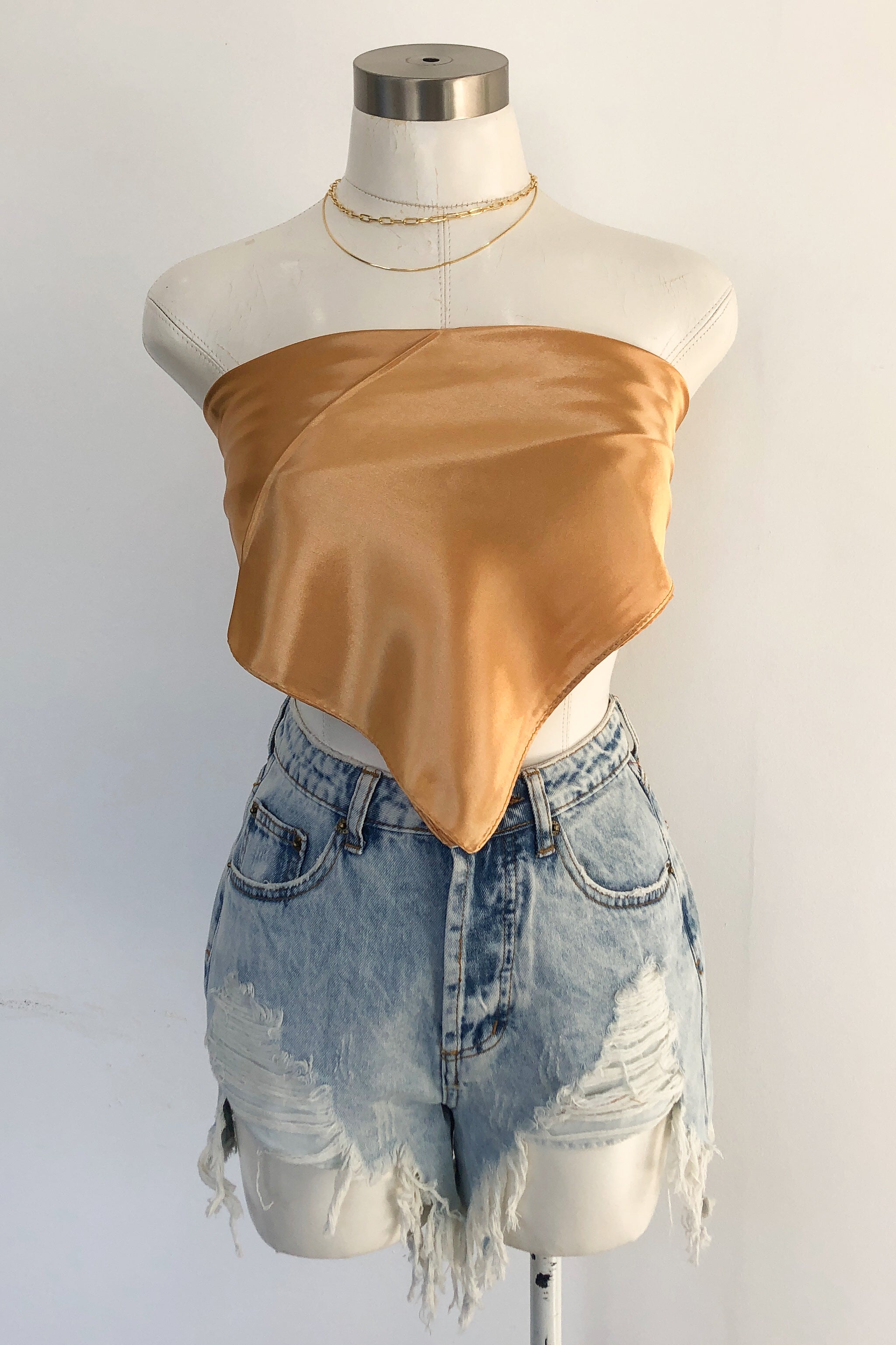 Top Down Scarf Top-Gold