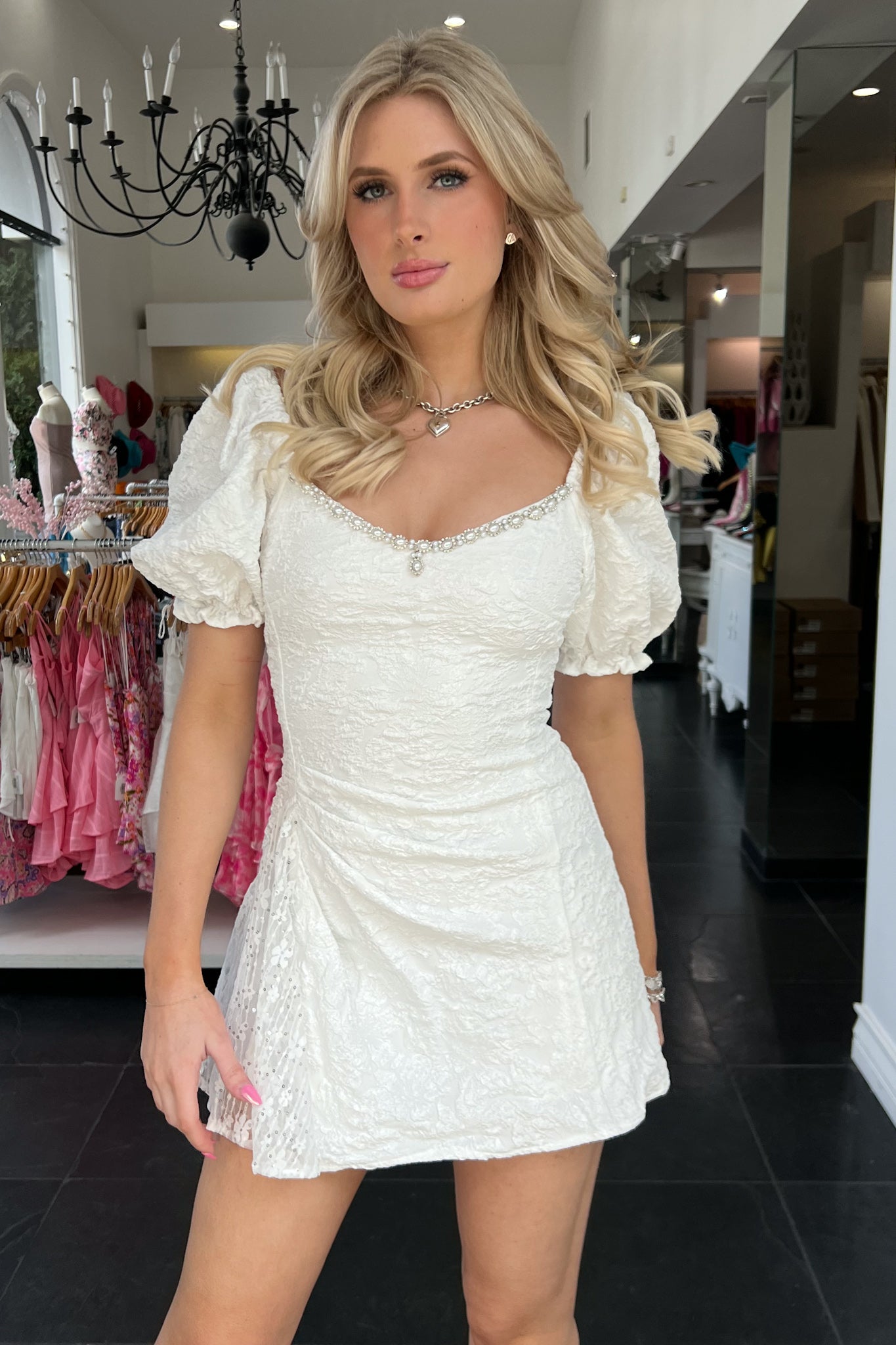 Engaged in Paris Dress-White