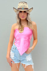 Top Down Scarf Top-Pink