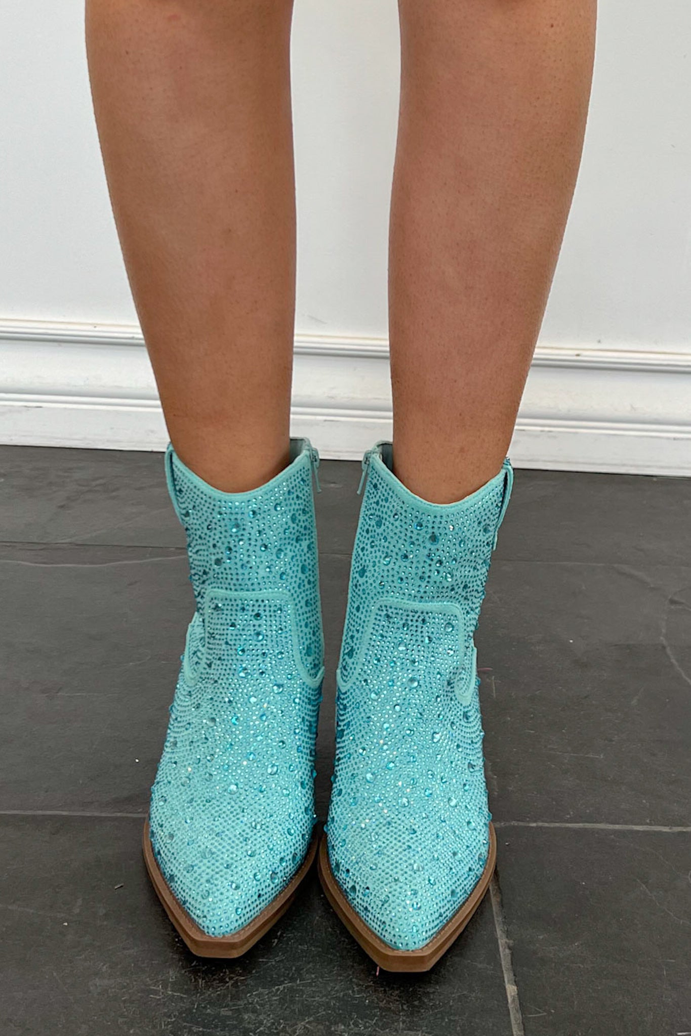Cinderella's A Cowgirl Bootie-Turquoise