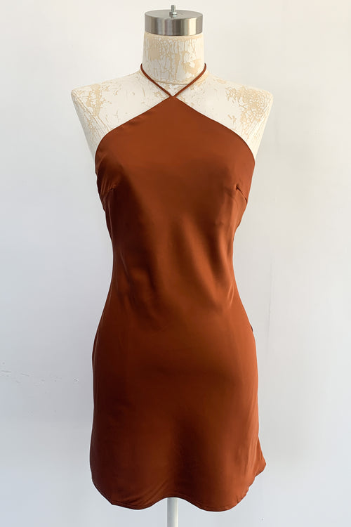 Alba Mini Dress-Brown