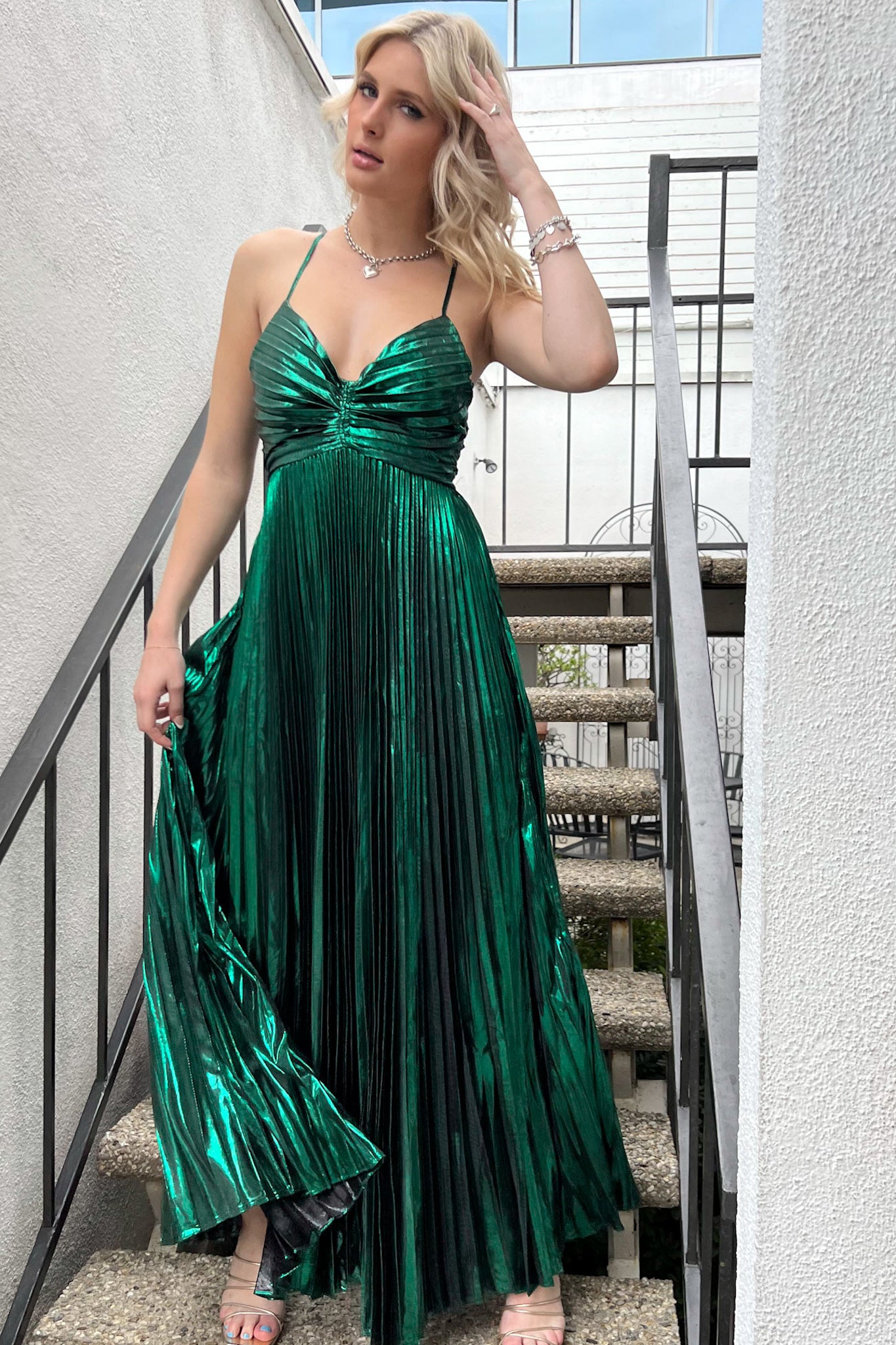 Like A Goddess Dress-Emerald