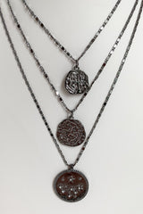 Mayan Stars Necklace-Gunmetal