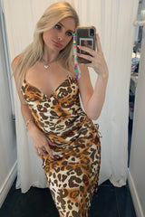 Mendes Dress-Orange Leopard