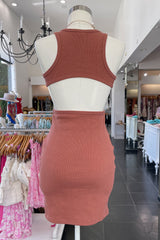 Show You Off Dress-Clay