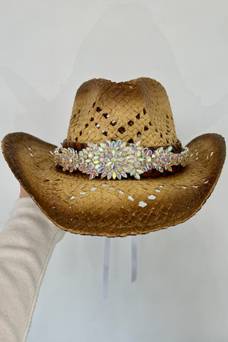 Disco Rodeo Hat Belt-Iridescent Crystal