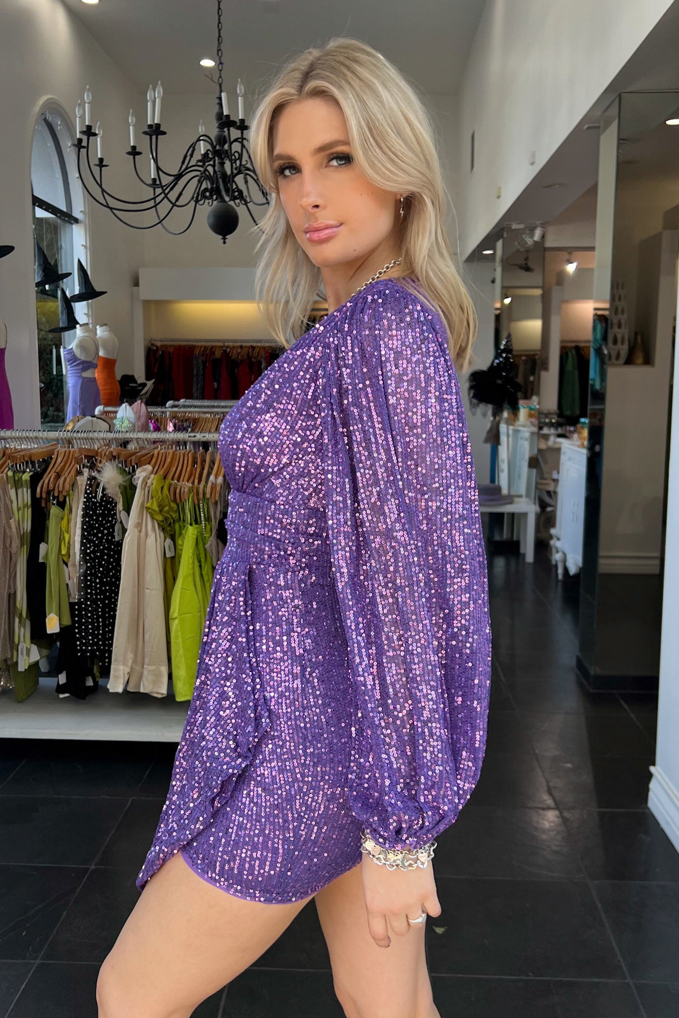 Festive In Paris Dress-Purple