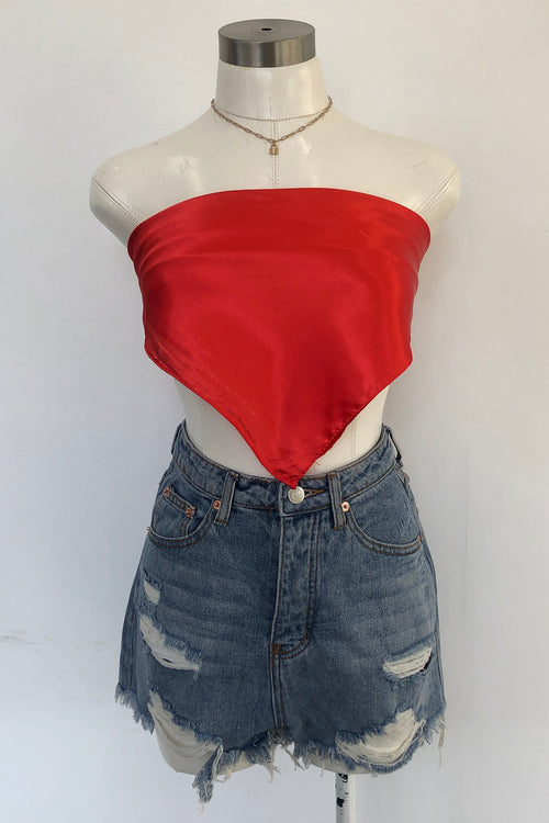 Top Down Scarf Top-Red
