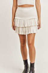 Jolene Ruffle Skirt-Cream