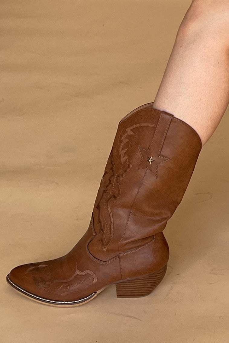 Country Star Western Boots-Brown