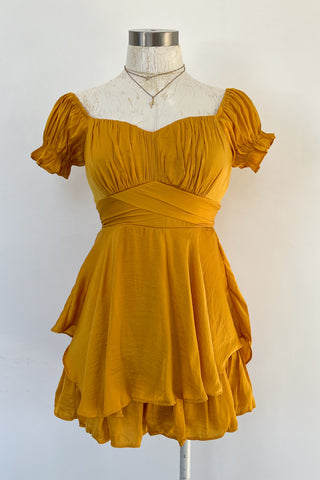 Tulum Mini Dress-Yellow