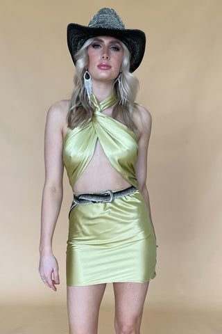 Stefani Mini Dress-Kiwi