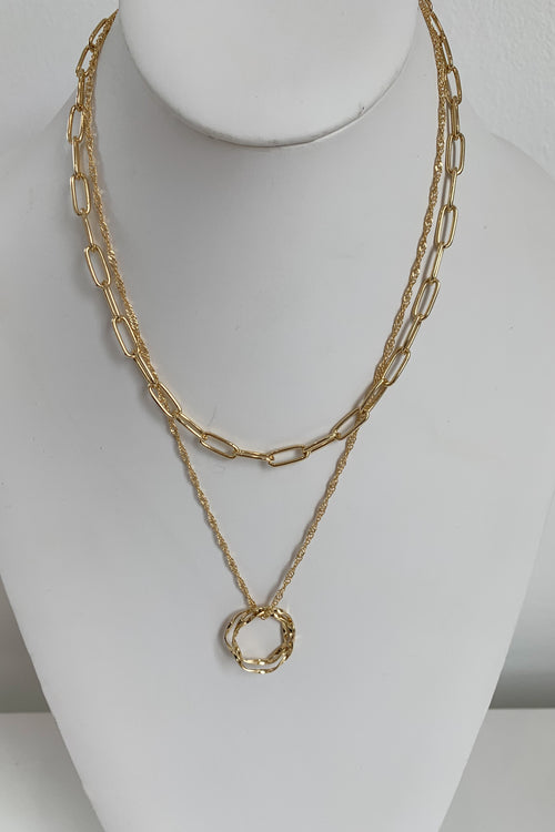 Golden Circle Necklace-Gold