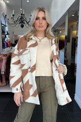 Mountain Drive Jacket-White + Camel
